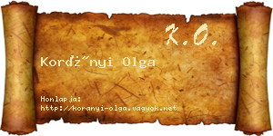 Korányi Olga névjegykártya