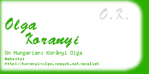 olga koranyi business card